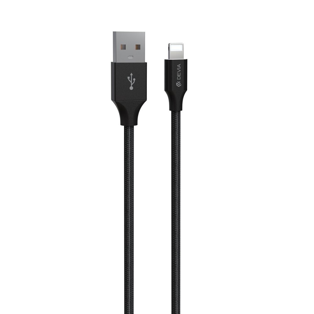 USB - Lightning kaabel Devia 2,0 m 2,1A black цена и информация | Mobiiltelefonide kaablid | kaup24.ee