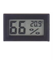 Mini digitaalne termomeeter/hügromeeter, Must цена и информация | Метеорологические станции, термометры | kaup24.ee