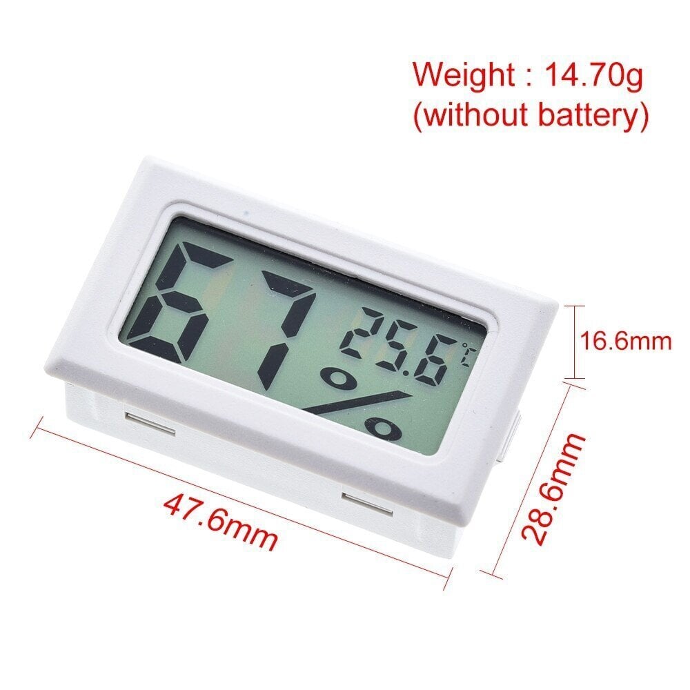 Mini digitaalne termomeeter/hügromeeter, valge цена и информация | Ilmajaamad, termomeetrid | kaup24.ee