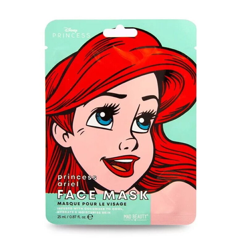 Niisutav ja lõbus näomask Mad Beauty Disney POP Princess After Summer Sun & Pool Kids (1 tk Ariel x 25 ml) hind ja info | Laste ja ema kosmeetika | kaup24.ee