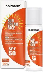 Солнцезащитный крем inoPharm для лица с фильтром SPF 50, 35 г цена и информация | Кремы от загара | kaup24.ee