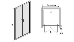 Dušikabiini uks niššile Sanplast TX DD/TX5b 80s, profiil valge, kaunistatud klaas grey hind ja info | Dušikabiinide uksed ja seinad | kaup24.ee
