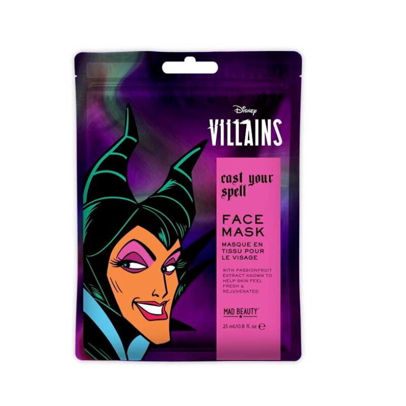 Niisutav ja lõbus näomask Mad Beauty Pop Villains After Summer Sun & Pool Kids (1 tk Maleficent Passionfruit x 25 ml) hind ja info | Laste ja ema kosmeetika | kaup24.ee