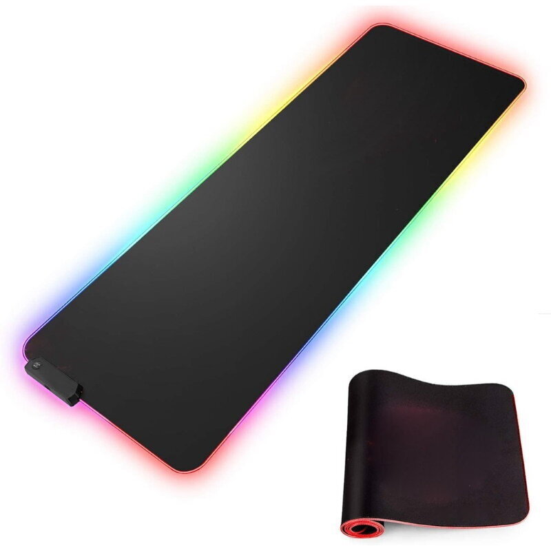 Hiirematt Riff RGB-01 USB RGB värvilise LED-raamiga (80 x 30 cm) must цена и информация | Hiired | kaup24.ee