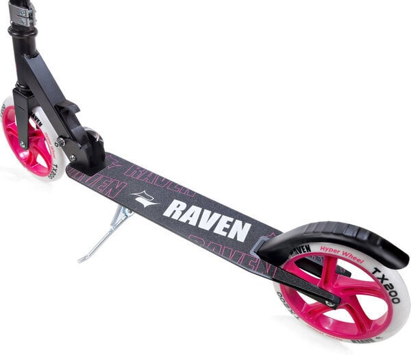 Tõukeratas suurte ratastega Raven Straight Black/Pink 200mm цена и информация | Tõukerattad | kaup24.ee