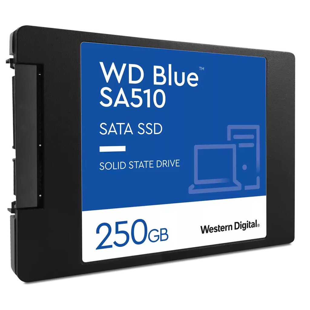 SSD|WESTERN DIGITAL|Blue SA510|250GB|SATA 3.0|Kirjutuskiirus 440 MBait/s|Lugemiskiirus 555 MBait/s|2,5"|TBW 100 TB|MTBF 1750000 tundi|WDS250G3B0A цена и информация | Sisemised kõvakettad (HDD, SSD, Hybrid) | kaup24.ee