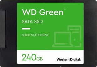 SSD|WESTERN DIGITAL|roheline|240GB|SATA 3.0|SLC|Lugemiskiirus 545 MBait/s|2,5"|MTBF 1000000 tundi|WDS240G3G0A hind ja info | Sisemised kõvakettad (HDD, SSD, Hybrid) | kaup24.ee