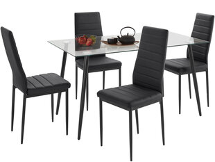 Набор мебели для столовой Notio Living Darius 140/Sally, черный цена и информация | Комплекты мебели для столовой | kaup24.ee