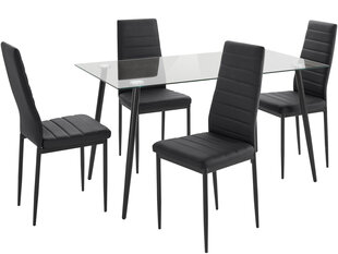 Набор мебели для столовой Notio Living Darius 140/Sally, черный цена и информация | Комплекты мебели для столовой | kaup24.ee