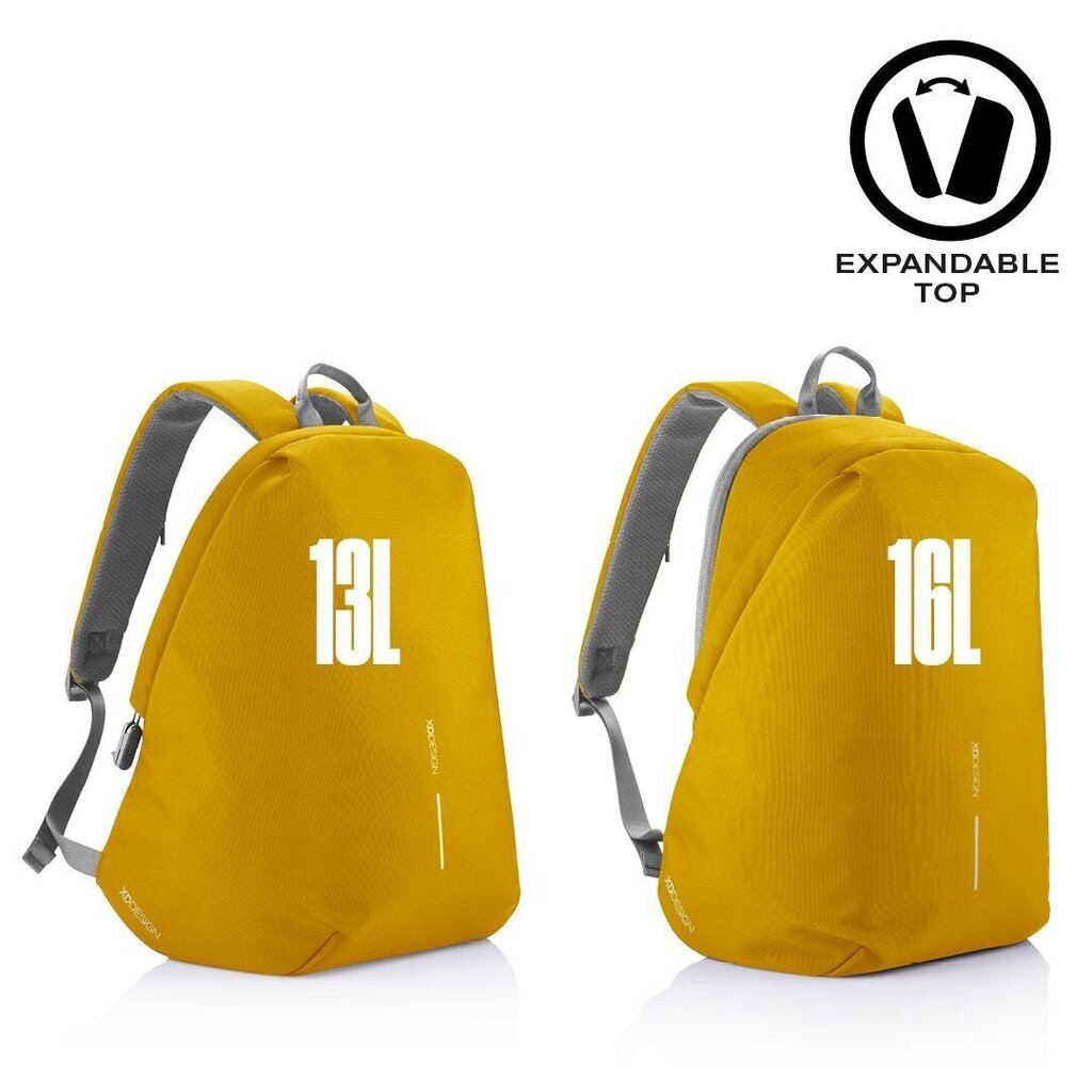 XD DESIGN ANTI-THEFT BACKPACK BOBBY SOFT YELLOW P/N: P705.798 цена и информация | Spordikotid, seljakotid | kaup24.ee