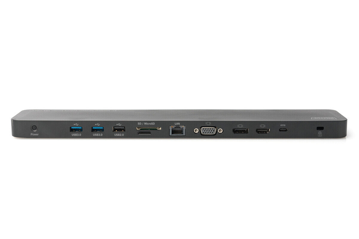 DIGITUS 14" Universal Notebook Docking Station, USB-C 3x video, 3x USB 3.0, 2x USB-C, 2x USB 2.0, RJ45 hind ja info | Sülearvuti tarvikud | kaup24.ee