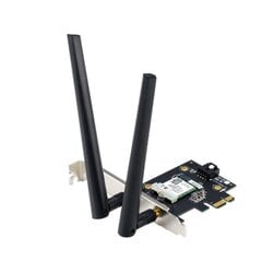 Двухдиапазонный адаптер Asus AX1800 Bluetooth 5.2 PCIe Wi-Fi PCE-AX1800 802.11ax, 574+1201 Мбит/с, MU-MiMO, нет мобильного широкополосного доступа, тип антенны - внешняя цена и информация | Asus Сетевое оборудование | kaup24.ee