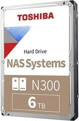 Toshiba Hard Drive NAS N300 7200 RPM, 6000 GB hind ja info | Sisemised kõvakettad (HDD, SSD, Hybrid) | kaup24.ee