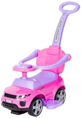 Машинка - каталка с ручкой, резиновые колёса HZ614R Pink цена и информация | Игрушки для малышей | kaup24.ee