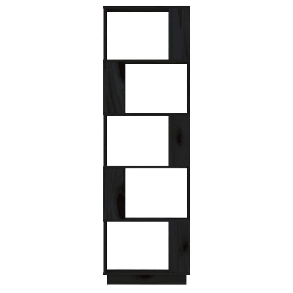 vidaXL raamaturiiul/ruumijagaja, must, 51x25x163,5 cm, täismännipuit hind ja info | Riiulid | kaup24.ee