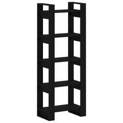 vidaXL raamaturiiul/ruumijagaja, must, 60 x 35 x 160 cm, männipuit hind ja info | Riiulid | kaup24.ee