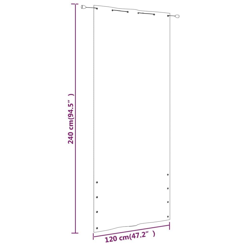 vidaXL rõdusirm, kollane ja valge, 120 x 240 cm, Oxfordi kangas цена и информация | Päikesevarjud, markiisid ja alused | kaup24.ee