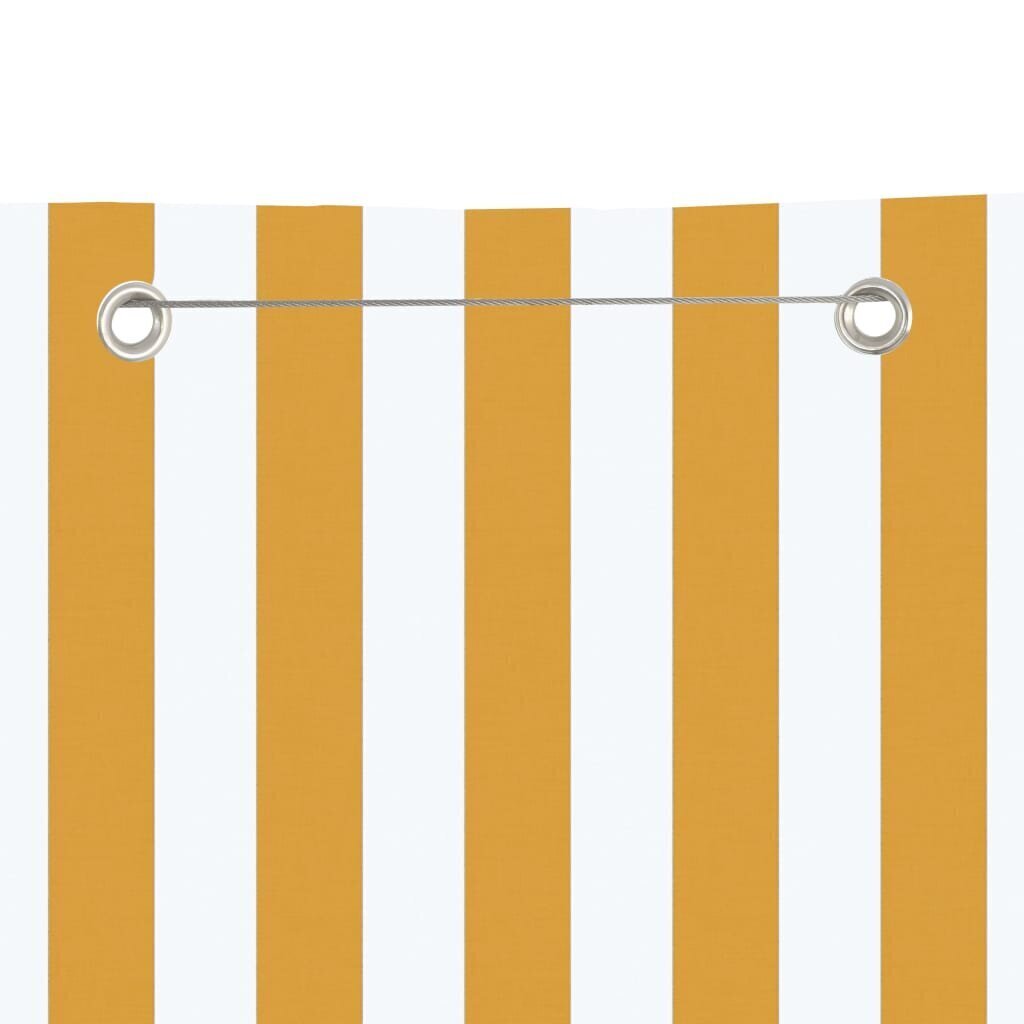 vidaXL rõdusirm, kollane ja valge, 120 x 240 cm, Oxfordi kangas цена и информация | Päikesevarjud, markiisid ja alused | kaup24.ee