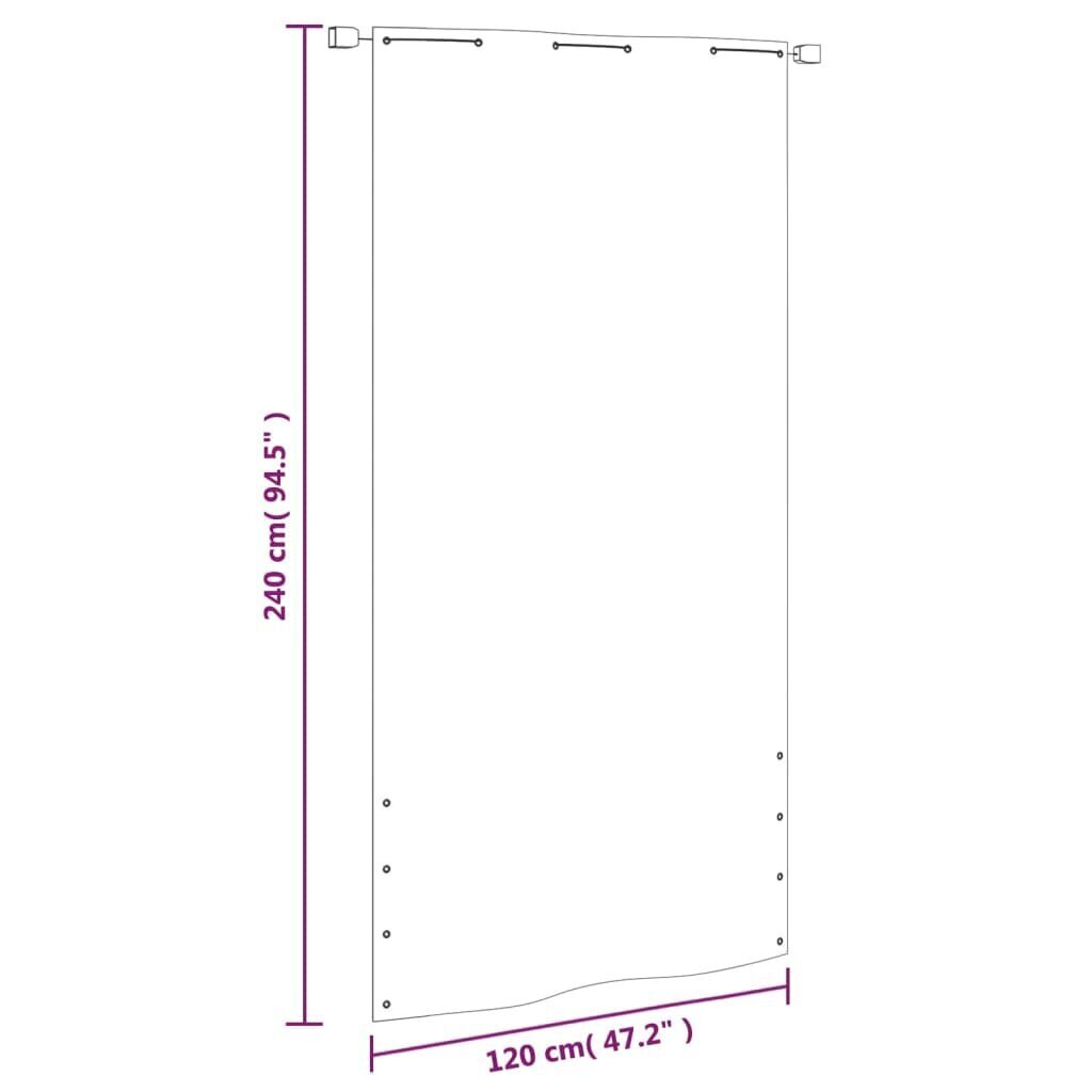 vidaXL rõdusirm, kreemjas, 120 x 240 cm, Oxfordi kangas hind ja info | Päikesevarjud, markiisid ja alused | kaup24.ee