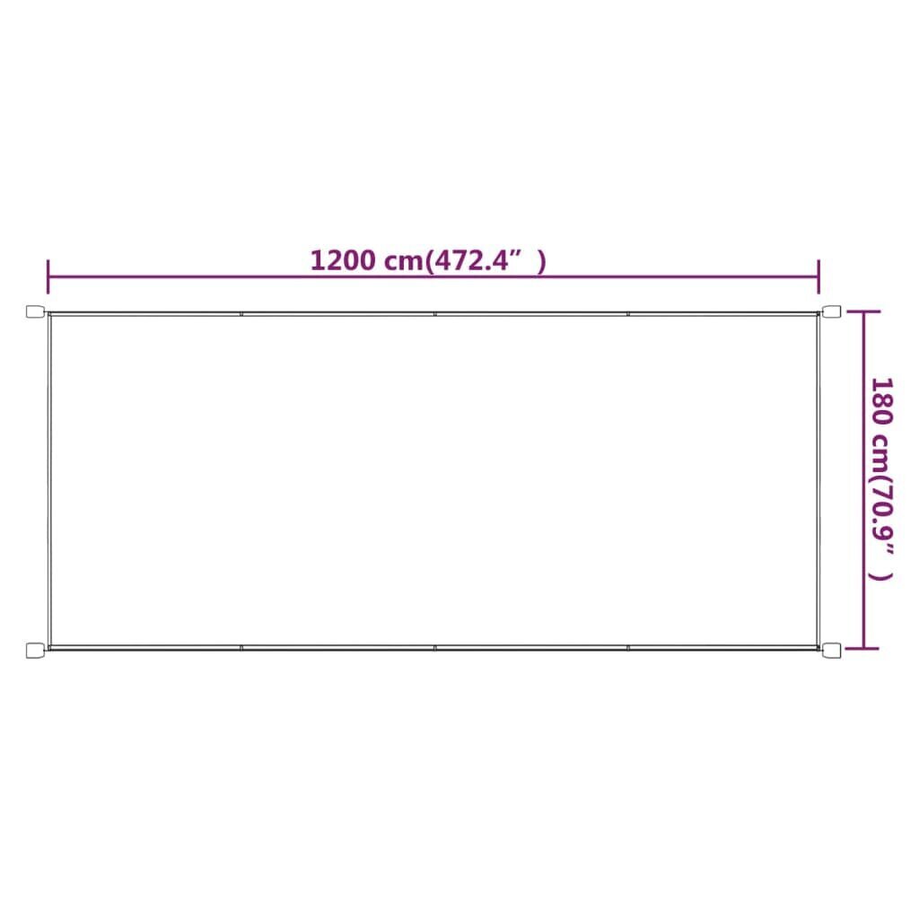 vidaXL vertikaalne varikatus terrakota 180x1200 cm Oxfordi kangas цена и информация | Päikesevarjud, markiisid ja alused | kaup24.ee