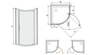 Угловая душевая кабина Sanplast TX KP1DJ / TX5b 80s, профиль белый, украшенное стекло серое цена и информация | Душевые кабины | kaup24.ee