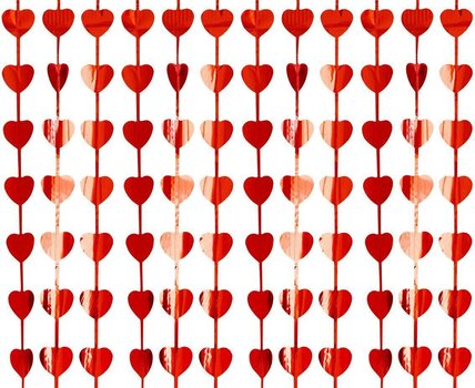 Riputatav dekoratsioon, fooliumist kardin Hearts, 100 х 200 cm (värv: metallic red) SH-KSMC hind ja info | Peokaunistused | kaup24.ee