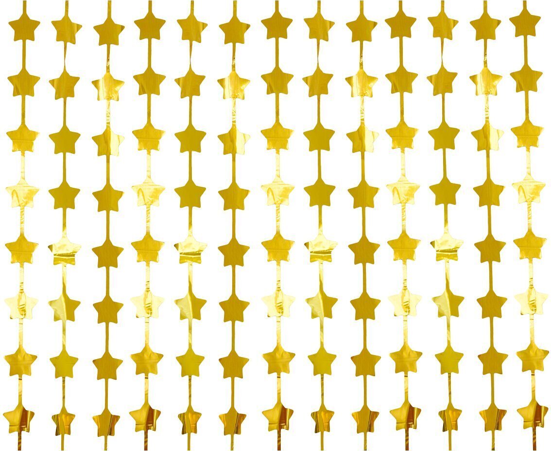Riputatav dekoratsioon, fooliumist kardin Stars, 100 х 200 cm (värv: metallic gold) SH-KGMZ hind ja info | Peokaunistused | kaup24.ee