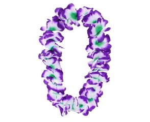 Hawaii kaelaehe purple-white (DJ-NHFB) 3293 hind ja info | Karnevali kostüümid | kaup24.ee