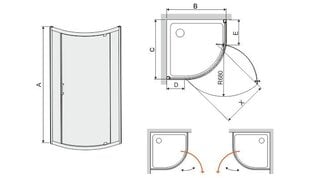 Nurga dušikabiin Sanplast TX KP1DJ/TX5b 90s, profiil bahama helepruun, dekoreeritud klaas grey цена и информация | Душевые кабины | kaup24.ee