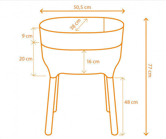 Lillepott, koduaed 50x38x25cm, antratsiit hind ja info | Lillekastid | kaup24.ee