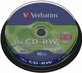 CD-RW диски Verbatim 43480 цена и информация | Виниловые пластинки, CD, DVD | kaup24.ee