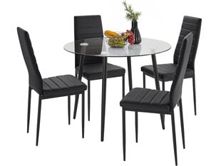 Набор мебели для столовой Notio Living Darius 100/Sally, черный цвет цена и информация | Комплекты мебели для столовой | kaup24.ee