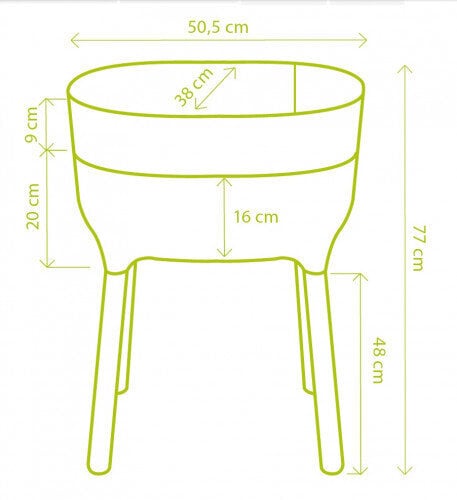 Lillepott, koduaed 50x38x25 cm, heleroheline hind ja info | Lillekastid | kaup24.ee