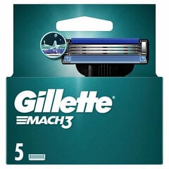 Сменные головки для бритвенного станка Gillette Mach3 3, 5 шт. цена и информация | Косметика и средства для бритья | kaup24.ee