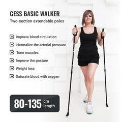 Matkakepid Gess Basic Walker, 2 tk цена и информация | Палки для ходьбы | kaup24.ee