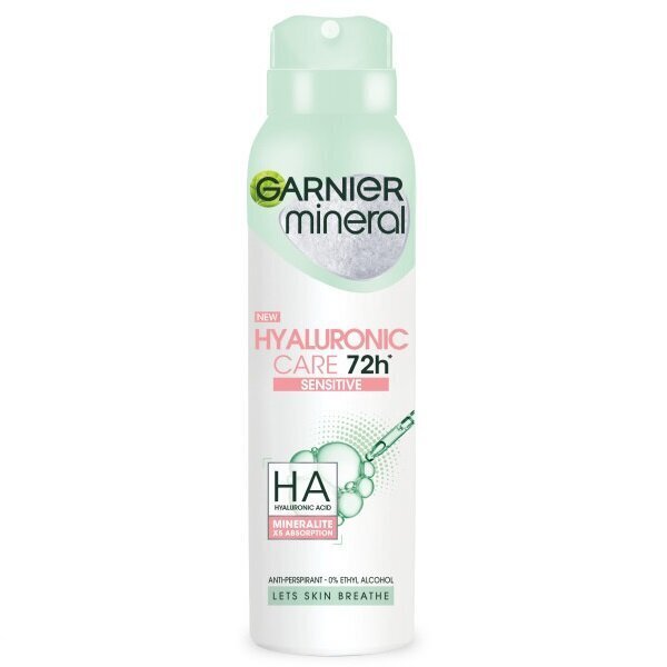 Spreideodorant Garnier Mineral Hyaluronic Care 72H Sensitive 150 ml hind ja info | Deodorandid | kaup24.ee