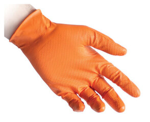 Перчатки Power Grip нитриловые оранжевые 50 шт/упаковка цена и информация | Рабочие перчатки | kaup24.ee