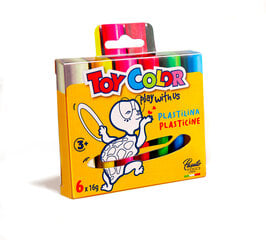 Plastiliin 6v x 16g "Play with us" 3+/24, Toy Color hind ja info | Kunstitarbed, voolimise tarvikud | kaup24.ee