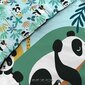 Douceur d'Intérieur voodipesukomplekt Panda Life, roheline, 140 x 200 + 63 x 63 cm hind ja info | Beebide ja laste voodipesu | kaup24.ee