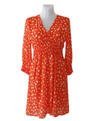 Naiste oranž täpiline kleit, 9096-3 цена и информация | Платья | kaup24.ee