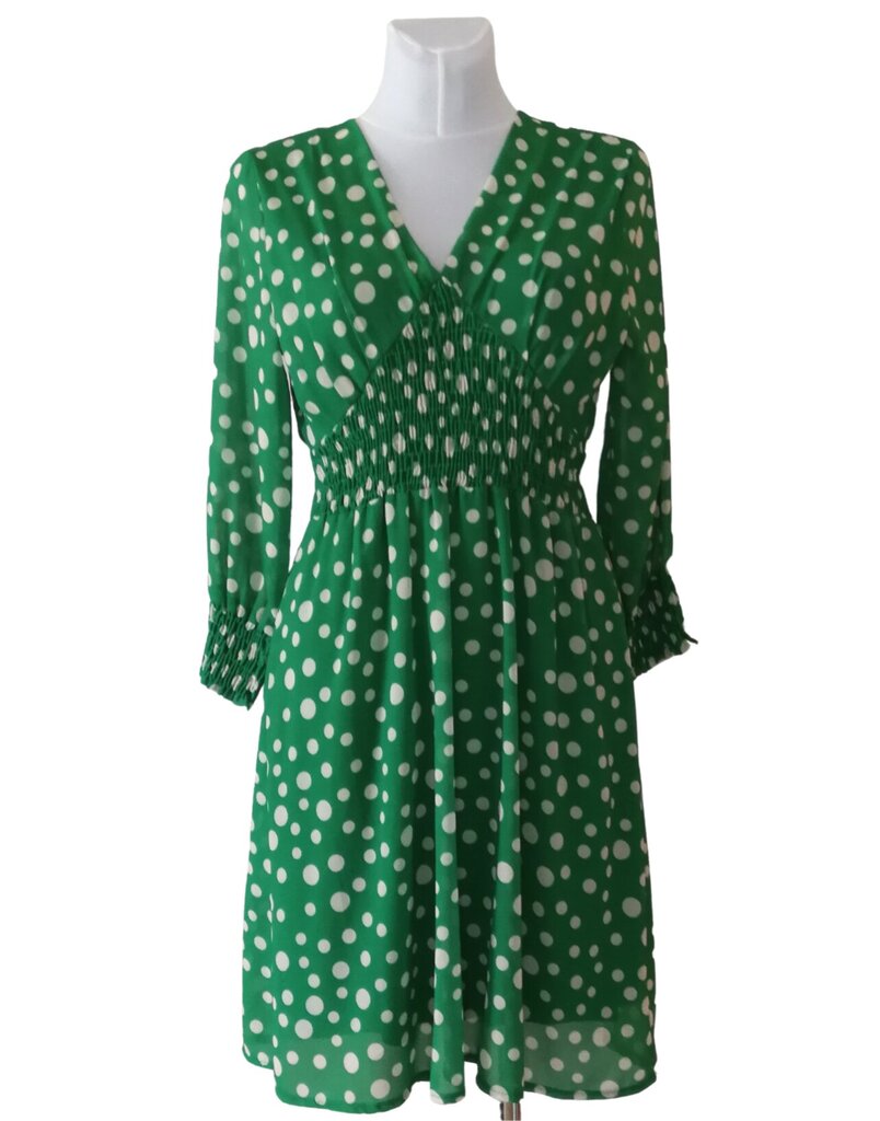 Naiste roheline täpiline kleit, 9096-2 цена и информация | Kleidid | kaup24.ee