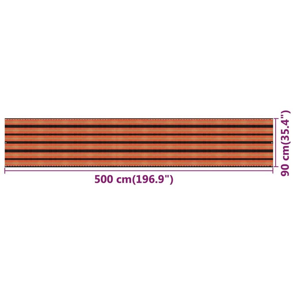 vidaXL rõdusirm, mitmevärviline, 90 x 500 cm, HDPE hind ja info | Päikesevarjud, markiisid ja alused | kaup24.ee