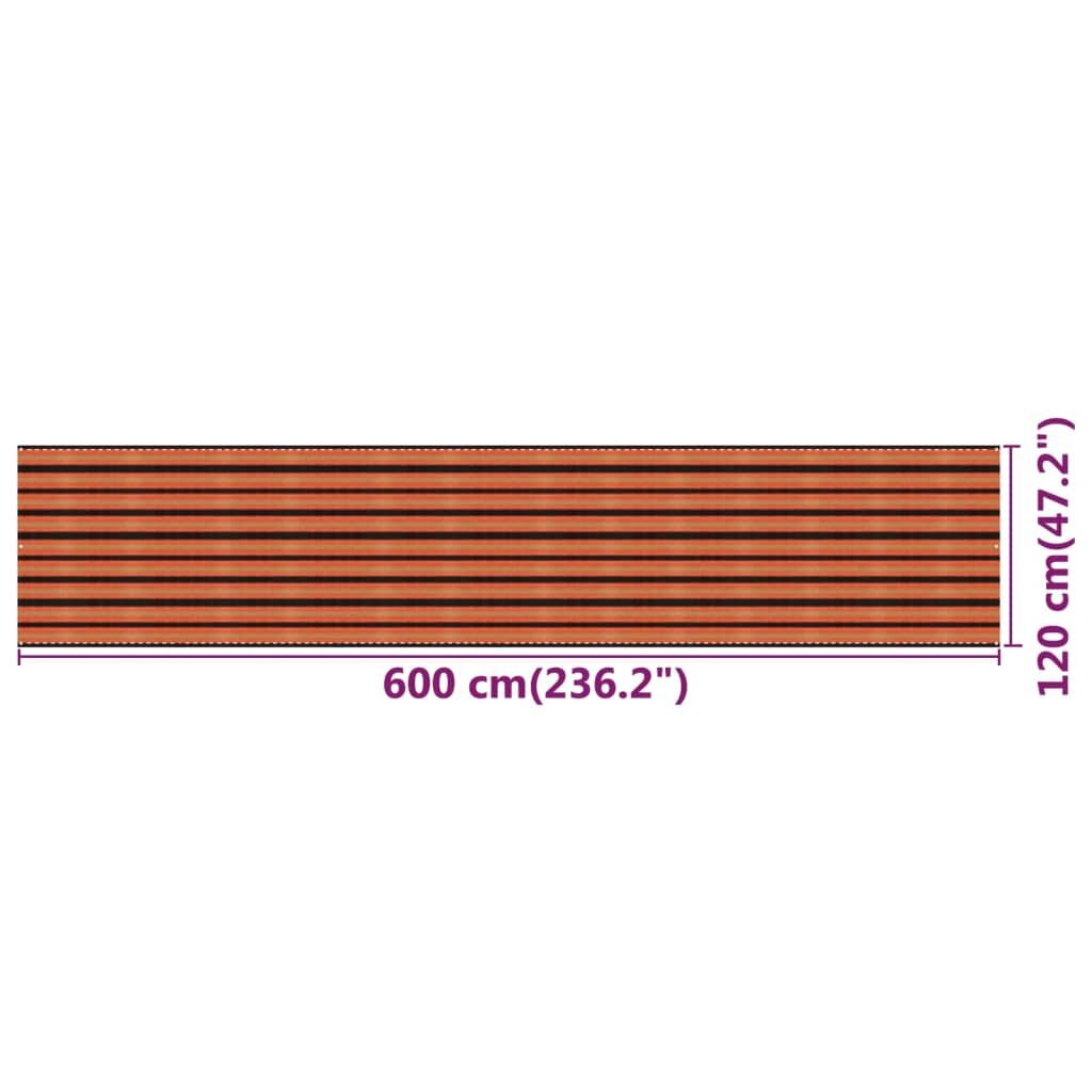 vidaXL rõdusirm, mitmevärviline, 120 x 600 cm, HDPE hind ja info | Päikesevarjud, markiisid ja alused | kaup24.ee