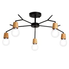 Skandinaavia laelamp Metalli rakendus694-5C цена и информация | Потолочный светильник Home ESPRIT Белый Коричневый Деревянный Металл 25 W 40 x 40 x 70 cm | kaup24.ee