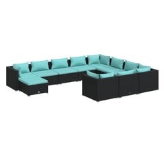 Открытый набор мебели VidaXL, черный цена и информация | Комплекты уличной мебели | kaup24.ee
