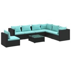 Открытый набор мебели VidaXL, чёрный цена и информация | Комплекты уличной мебели | kaup24.ee