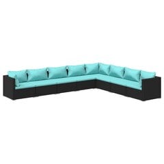 Садовый набор мебели VidaXL, чёрный / синий цена и информация | Комплекты уличной мебели | kaup24.ee