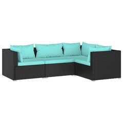 Набор уличной диванной мебели, 7 штук, полиуретан, черный цена и информация | Комплекты уличной мебели | kaup24.ee