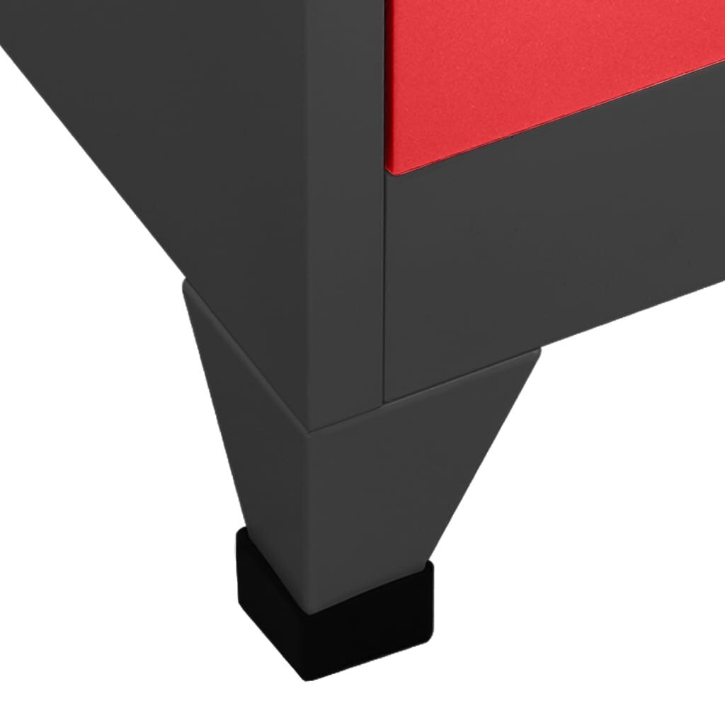 vidaXL lukustatav hoiukapp, antratsiithall, punane, 90x45x180 cm teras hind ja info | Elutoa väikesed kapid | kaup24.ee