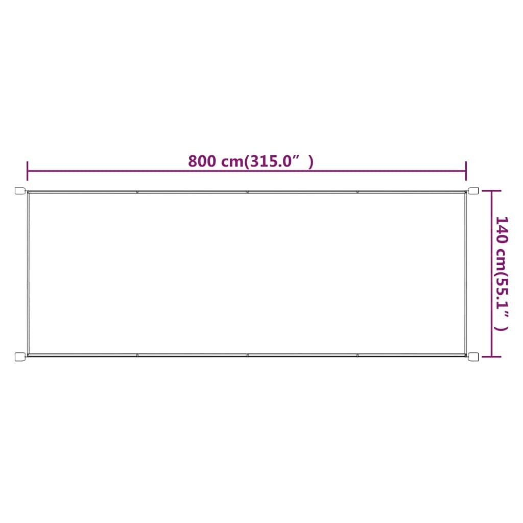 vidaXL vertikaalne varikatus, sinine, 140 x 800 cm, Oxfordi kangas цена и информация | Päikesevarjud, markiisid ja alused | kaup24.ee